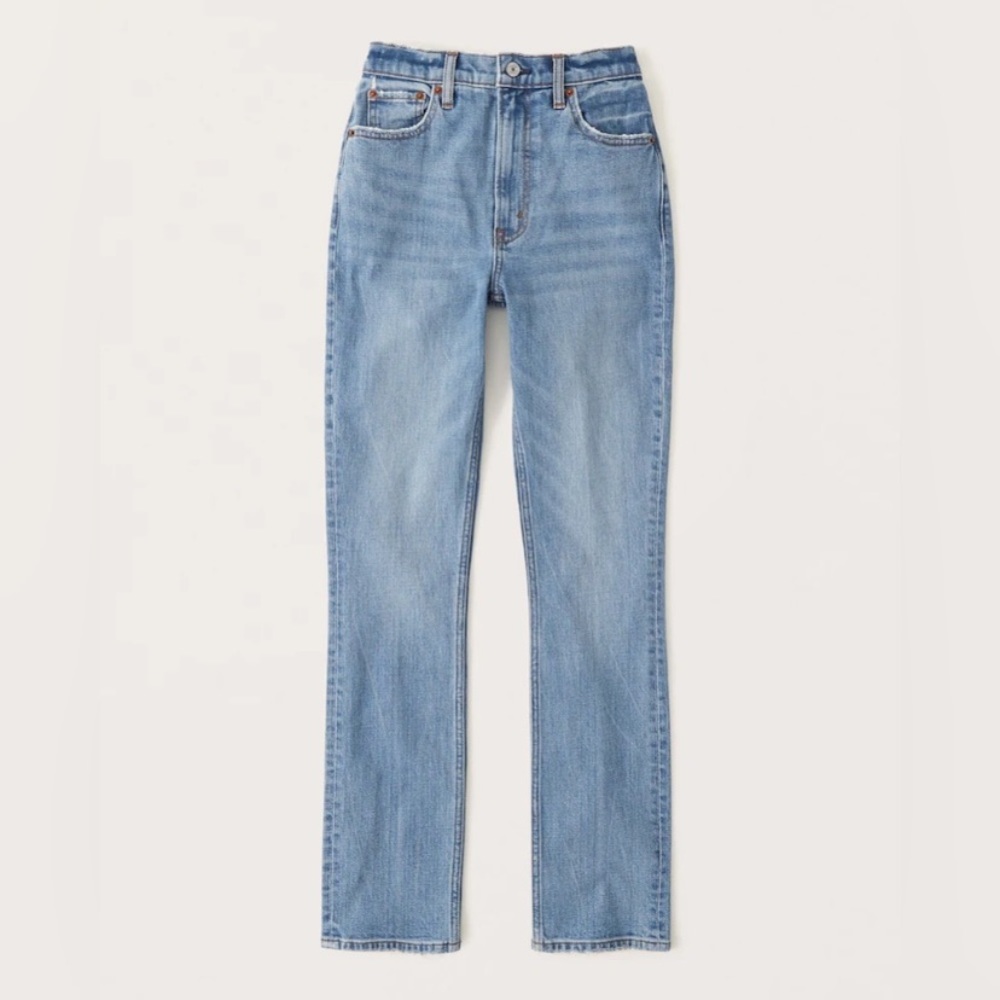 Abercrombie Curve Love 90s Slim Straight Ultra High Rise Jeans - 26 S in Medium